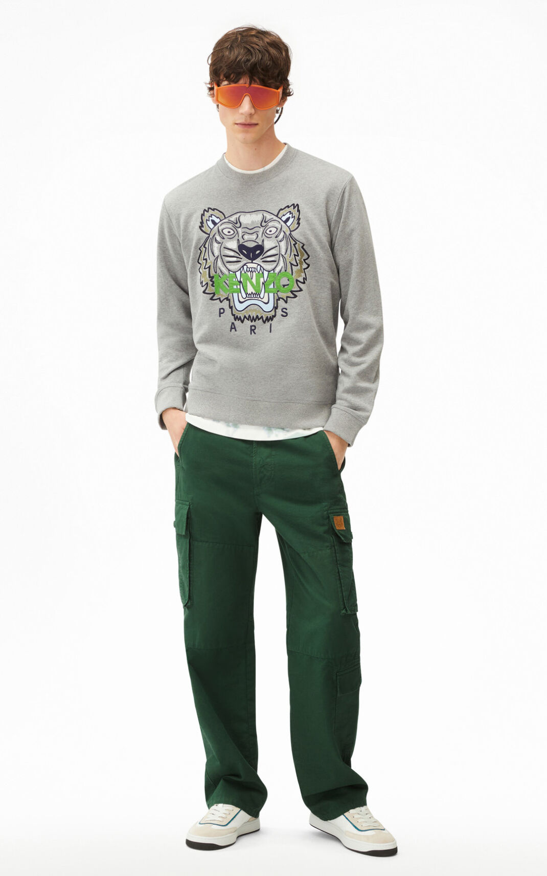 Sweatshirt Kenzo Tiger Masculino - Cinzentas | 578ALGIZS